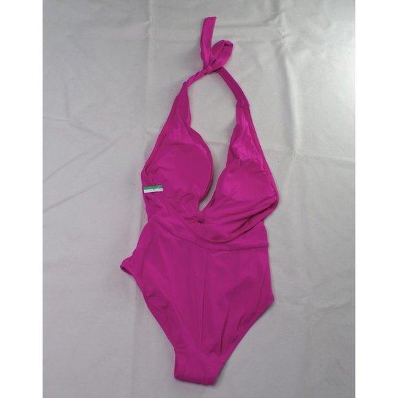 ROBIN PICONE Olivia Knot-Front One Piece Swimsuit Fuchsia Pink 4 NEW - Picture 7 of 7